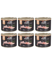 PAN MIĘSKO Dinde avec lapin nourriture humide pour chat 6x200 g