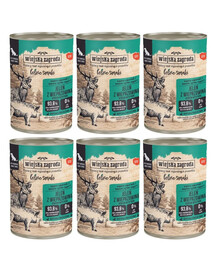 WIEJSKA ZAGRODA Saveurs forestières Cerf avec porc nourriture humide pour chiens 6x400 g