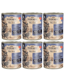 WIEJSKA ZAGRODA Saveurs forestières Cerf avec caille nourriture humide pour chiots 6x800 g