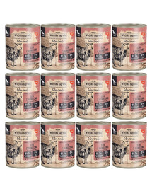 WIEJSKA ZAGRODA Saveurs forestières Sanglier avec agneau nourriture humide pour chiens seniors 12x800 g
