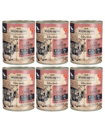 WIEJSKA ZAGRODA Saveurs forestières Sanglier avec agneau nourriture humide pour chiens seniors 6x800 g