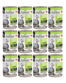 WIEJSKA ZAGRODA Aliment humide mono-protéique au canard pour chiens, 12 x 400 g
