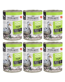 WIEJSKA ZAGRODA Aliment humide pour chiens à base de canard (protéine unique) 6 x 400 g