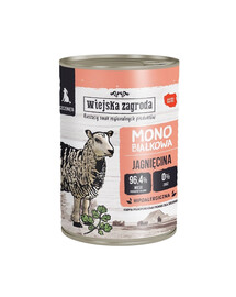 WIEJSKA ZAGRODA Agneau – Aliment humide mono-protéique pour chiots 24 x 400 g