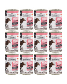 WIEJSKA ZAGRODA Aliment humide mono-protéique au bœuf pour chats, 12 x 400 g