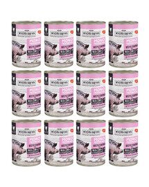 WIEJSKA ZAGRODA Aliment humide monoprotéique à base de porc pour chats, 12 x 400 g