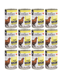 WIEJSKA ZAGRODA Aliment humide monoprotéique au poulet pour chats, 12 x 400 g