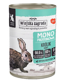 WIEJSKA ZAGRODA Monoprotéine Lapin nourriture humide pour chatons 400 g