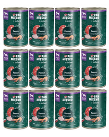 PAN MIĘSKO aux herbes Pâté aux crevettes pour chiens 12x400 g