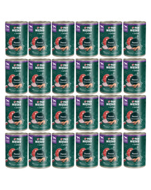 PAN MIÉSKO aux herbes Pâté aux crevettes pour chiens 24x400 g