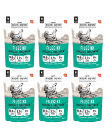 WIEJSKA ZAGRODA Poulet au thon, filets, nourriture humide pour chat, 6 x 85 g