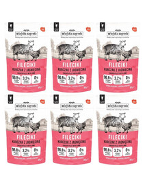 WIEJSKA ZAGRODA Filets de poulet et d'agneau – nourriture humide pour chat 6 x 85 g
