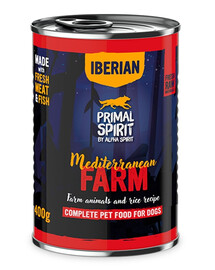 PRIMAL SPIRIT Iberian Mediterranean Farm wet dog food 400 g