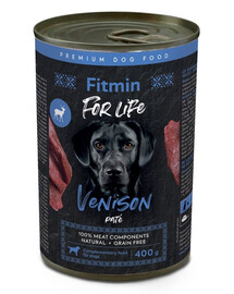 FITMIN For Life Venison Pate 400 g pâté de venaison pour chiens