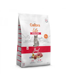 CALIBRA Cat Life Sterilised Beef 1,5 kg alimentation sèche sans céréales pour chats stérilisés ou castrés