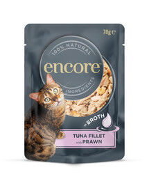ENCORE Cat Tuna Fillet with Prawn Filet de thon aux crevettes en bouillon 70 g