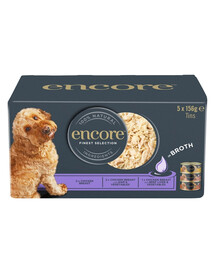 ENCORE Dog Finest Selection in Broth Multipak 5x156 g mélange de saveurs au poulet dans un bouillon