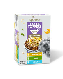 APPLAWS Dog Taste Toppers Gravy Selection Miltipak 6x85 g mix de saveurs en sachet avec sauce