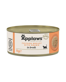 APPLAWS Cat Adult Chicken with Prawn in Broth poitrine de poulet avec des crevettes dans un bouillon 70 g