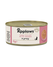 APPLAWS Cat Adult Tuna with Prawn in Gravy filet de thon avec des crevettes en sauce 70 g
