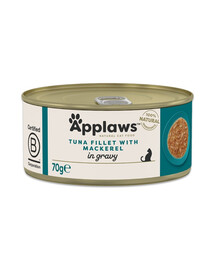 APPLAWS Cat Adult Tuna with Mackerel in Gravy filet de thon avec maquereau en sauce 70 g