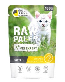 RAW PALEO Monoprotein Kitten Chicken 100 g pour chatons au poulet