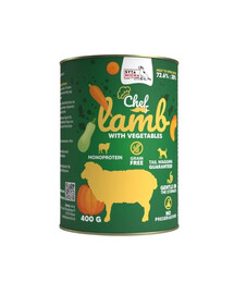 SYTA MICHA Chef Monoprotein Agneau avec légumes 400 g nourriture humide pour chiens