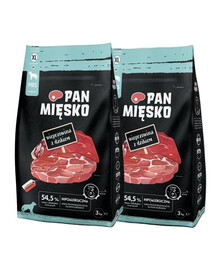 PAN MIĘSKO Porc de Porc avec Sanglier pour Chiens Croquettes XL 2x3 kg