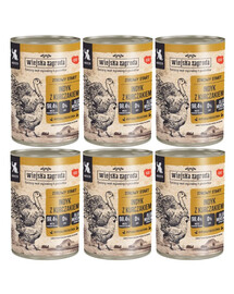 WIEJSKA ZAGRODA Dinde et poulet, 6 boîtes de 400 g pour chatons