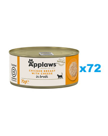 APPLAWS Cat Adult Chicken Breast with Cheese in Broth pierś z kurczaka z serem w bulionie 72x70 g