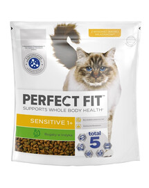 PERFECT FIT Sensitive 1+ 1,4 kg nourriture sèche complète pour chats adultes riche en dinde