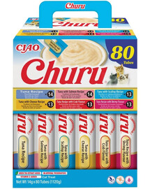 INABA Cat Churu Tuna Recipe Mélange de friandises crémeuses au thon pour chats 80x14g