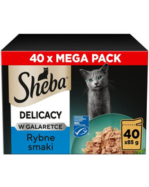 SHEBA Delicacy Saveurs de poisson en gelée Nourriture humide pour chats 40x85 g