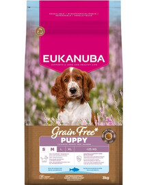 EUKANUBA Grain Free Puppy Small Medium Ocean Fish 3 kg nourriture sans céréales pour chiots de petites et moyennes races avec du poisson