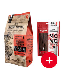 WIEJSKA ZAGRODA Bœuf et dinde croustillants L 9 kg + friandise OFFERTE