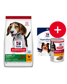 HILL'S Science Plan Canine Puppy Medium Chicken 18 kg nourriture pour chiens de taille moyenne poulet + friandises GRATUITES