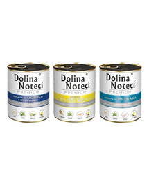 DOLINA NOTECI Premium Mix de saveurs Riche en poulet, en morue avec des brocolis et en truite 30x800g