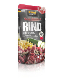 BELCANDO Finest Selection Pâtée pour chien Bœuf avec pâtes et courgette – 6×125 g