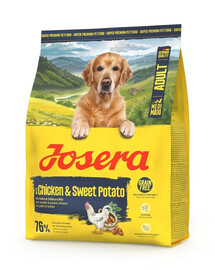 JOSERA Adult Chicken and Sweet Potato 12x900g aliment sans céréales pour chiens actifs