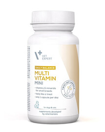 VET EXPERT Daily Balance Multivitamin Mini vitamines et minéraux pour petits chiens et chats 30 capsules