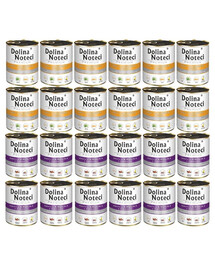 DOLINA NOTECI Mélange de saveurs Premium, riche en canard à la courge et en lapin aux canneberges, 24 x 800 g