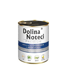 DOLINA NOTECI Mélange de saveurs Premium Riche en morue aux brocolis et en oie aux pommes de terre 24 x 800 g