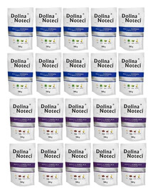 DOLINA NOTECI Premium Mix de saveurs Riche en lapin avec canneberges et morue avec brocolis 20x500 g