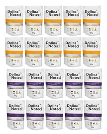 DOLINA NOTECI Premium Mix de saveurs Riche en lapin avec canneberges et canard avec citrouille 20x500 g