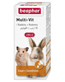 BEAPHAR Multi-Vit + Vit.C Préparation Vitaminée Pour Lapins et Rongeurs 20 ml