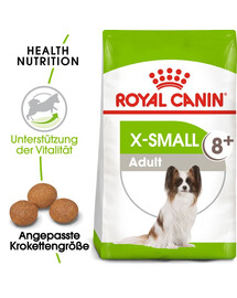 ROYAL CANIN X-Small Adult 8+ 2 x 1,5 kg : croquettes pour chiens de très petite taille âgés de plus de 8 ans