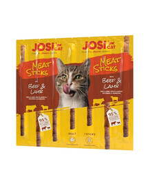 JOSERA JosiCat Meat Sticks : bâtonnets au bœuf et à l'agneau pour chat, 12 x 35 g