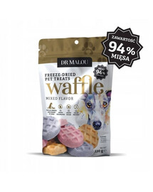 DR MALOU Waffle Mixed Flavor Gaufres lyophilisé à base de viande de poulet 120g