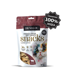 DR MALOU 100% foie d'agneau lyophilisé Friandises pour chats 50g