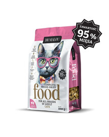 DR MALOU Nourriture lyophilisée au poulet et aux cœurs de poulet pour chats 1 kg